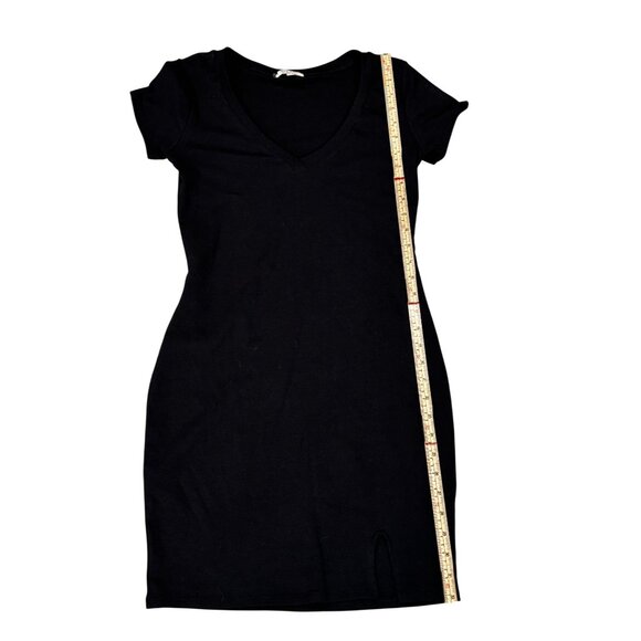 Black Short Sleeve V-Neck Bodycon Dress By Heart & Hips Size M - Picture 7 of 11